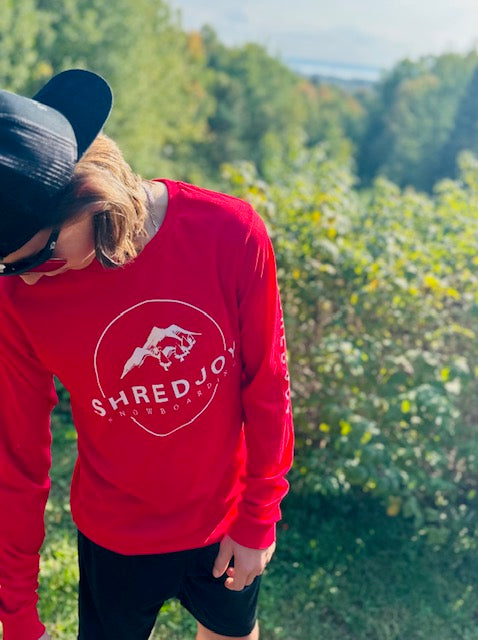 SHREDJOY Snowboarding Long Sleeve Shirt (Unisex sizing - and available in Black, Red and Military Green)