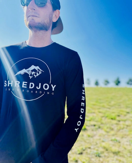 SHREDJOY Snowboarding Long Sleeve Shirt (Unisex sizing - and available in Black, Red and Military Green)