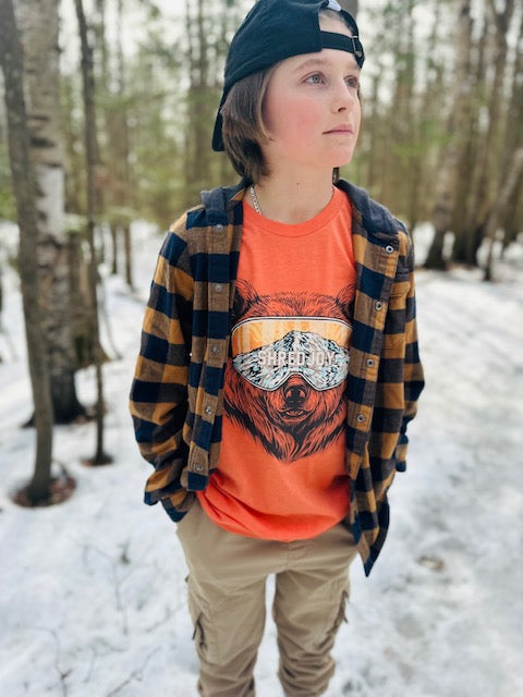 SHREDJOY Big Bear Tee (Available in Orange and Dark Teal)